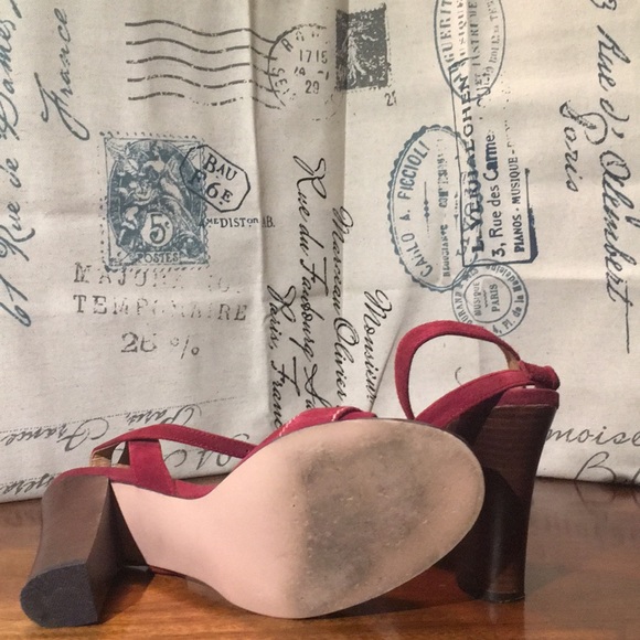 Steve Madden red suede ankle sandal - Picture 4 of 5